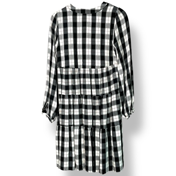 ANTHROPOLOGIE  Maeve 100% Viscose Tiered Plaid Midi Dress Partly Lined US Sz XS - Picture 6 of 14